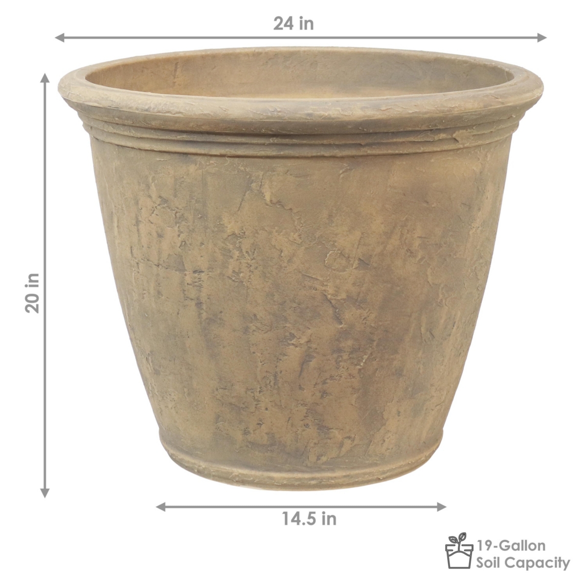 Sunnydaze Decor Anjelica Unbreakable Polyresin Planter -- Set of 2 - Beige