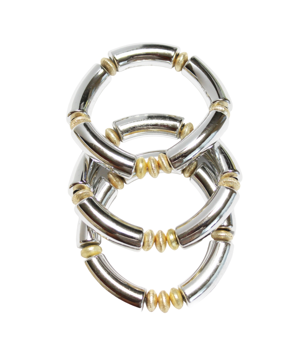 Michael Gabriel Designs 3-Pieces Just Silver Gold Bracelet