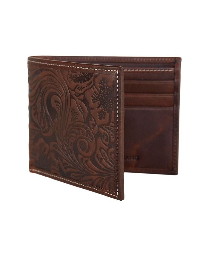 Lucky Brand Men's Western Embossed Leather Bifold Wallet & Reviews ...