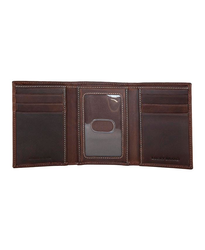 Lucky Brand Men's Western Embossed Leather Trifold Wallet - Macy's