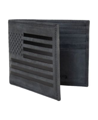 Men's Flag Embossed Leather Bifold Wallet