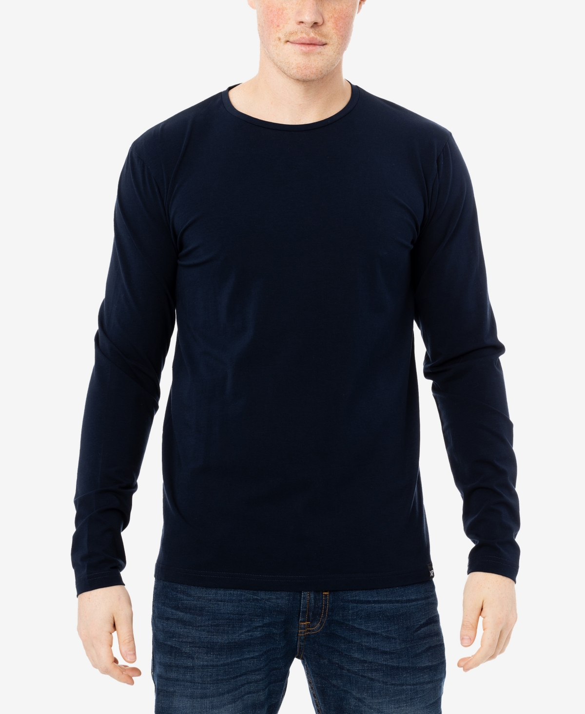 Men's Soft Stretch Crew Neck Long Sleeve T-shirt - Slate Blue