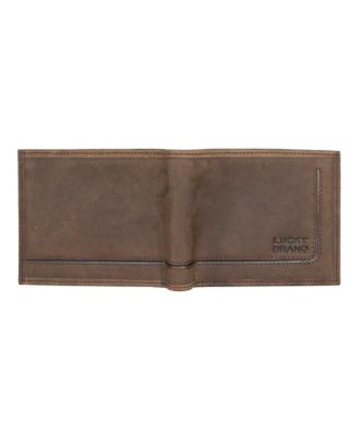 Men's Grooved Leather Bifold Wallet