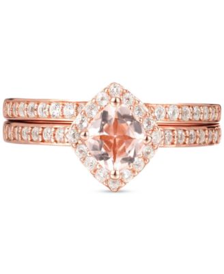 2-Pc. Set Morganite (1/2 ct. t.w.) & White Topaz (1/4 ct. t.w.) Rings ...