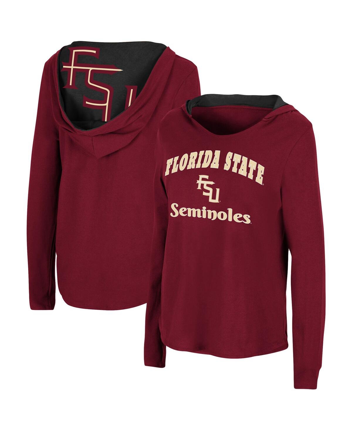 Colosseum Women's  Garnet Florida State Seminoles Catalina Hoodie Long Sleeve T-shirt In Garnet