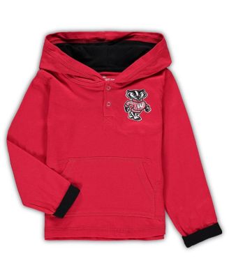 Toddler Boys Red, Heathered Gray Wisconsin Badgers Poppies Hoodie and Sweatpants Set