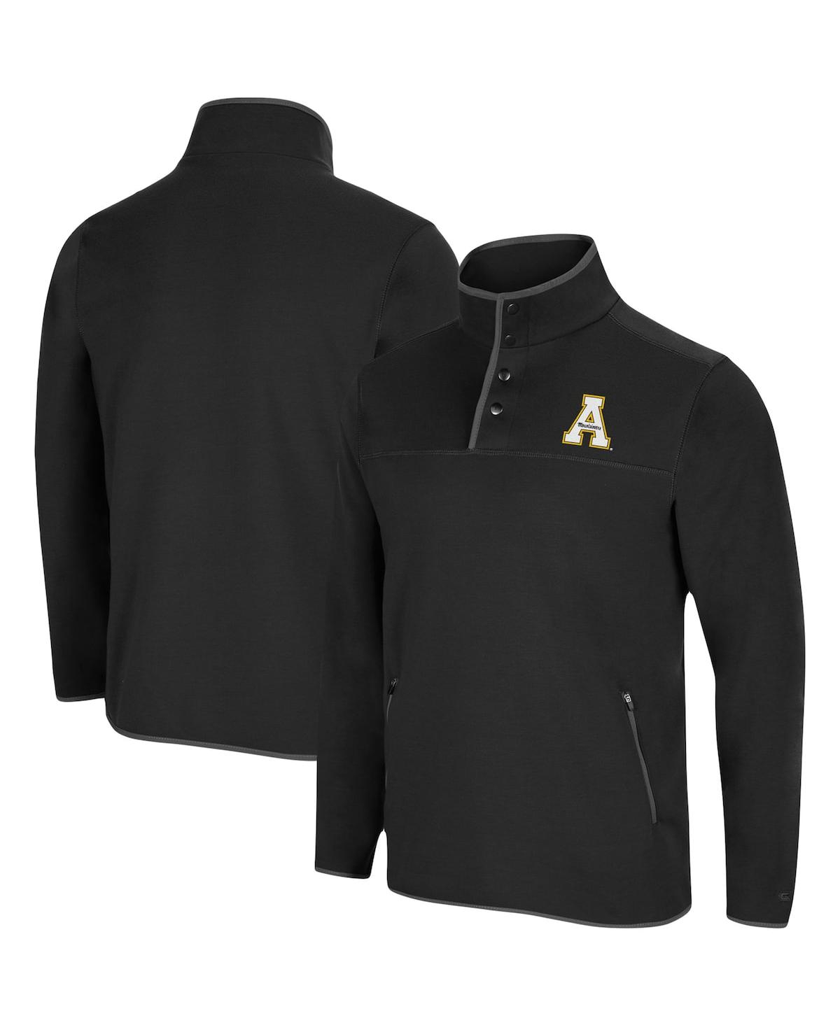 Men's ColosseumAppalachian State Mountaineers Rebound Snap Pullover Jacket - Black