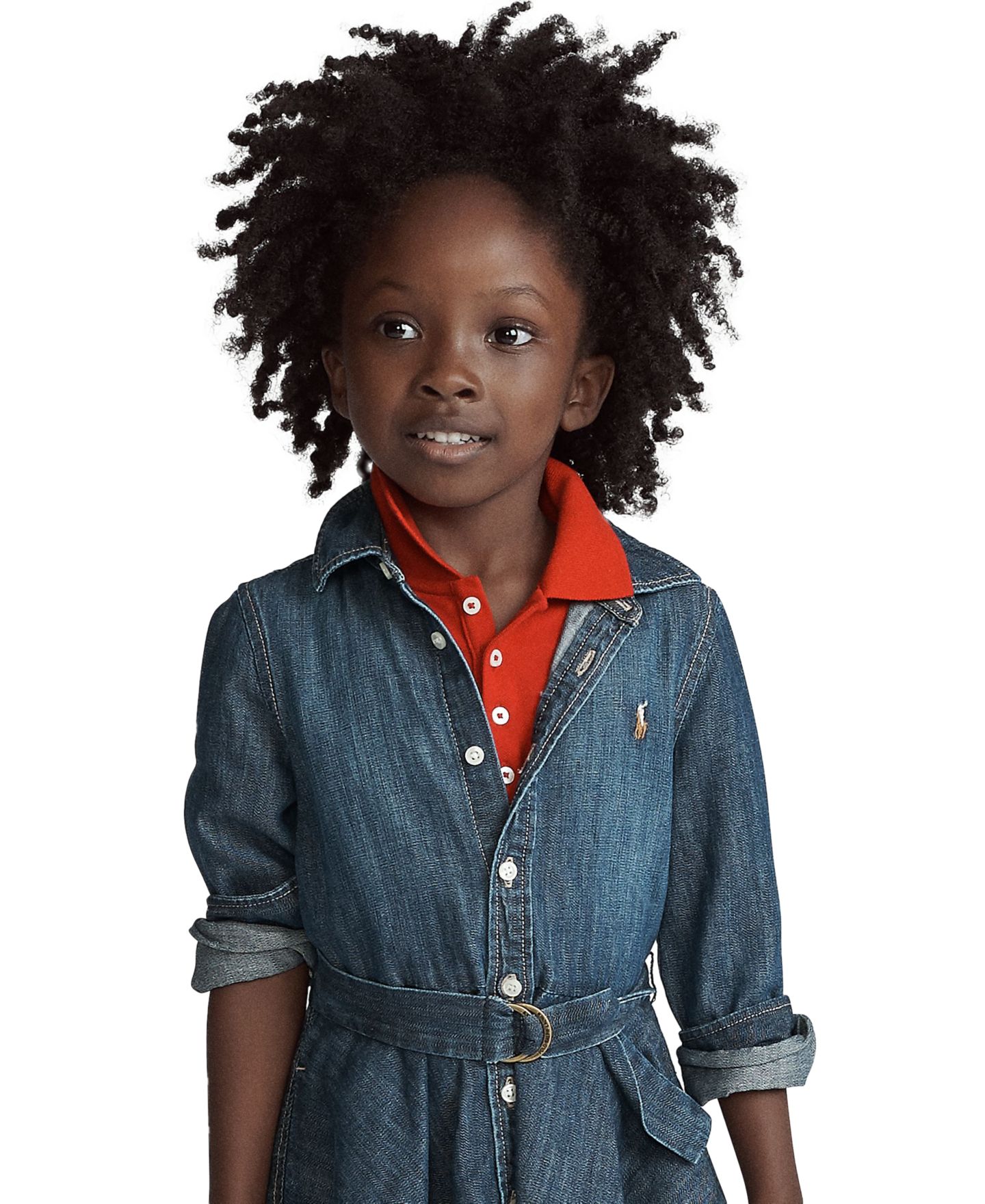 Платье Polo Ralph Lauren Belted Cotton Chino Shirtdress для девочек, цвет: Индиго — фото 8