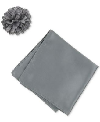 ConStruct - Men's Solid Pocket Square & Lapel Pin Set