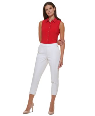 Women's Cropped Elastic-Back Sloane Ankle Pants