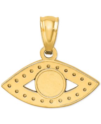 Evil Eye Charm Set in 14k Gold and Enamel