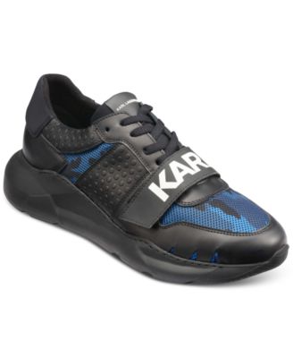 KARL LAGERFELD PARIS - Men's Camouflage Lace-Up Running Sneakers with Logo Strap