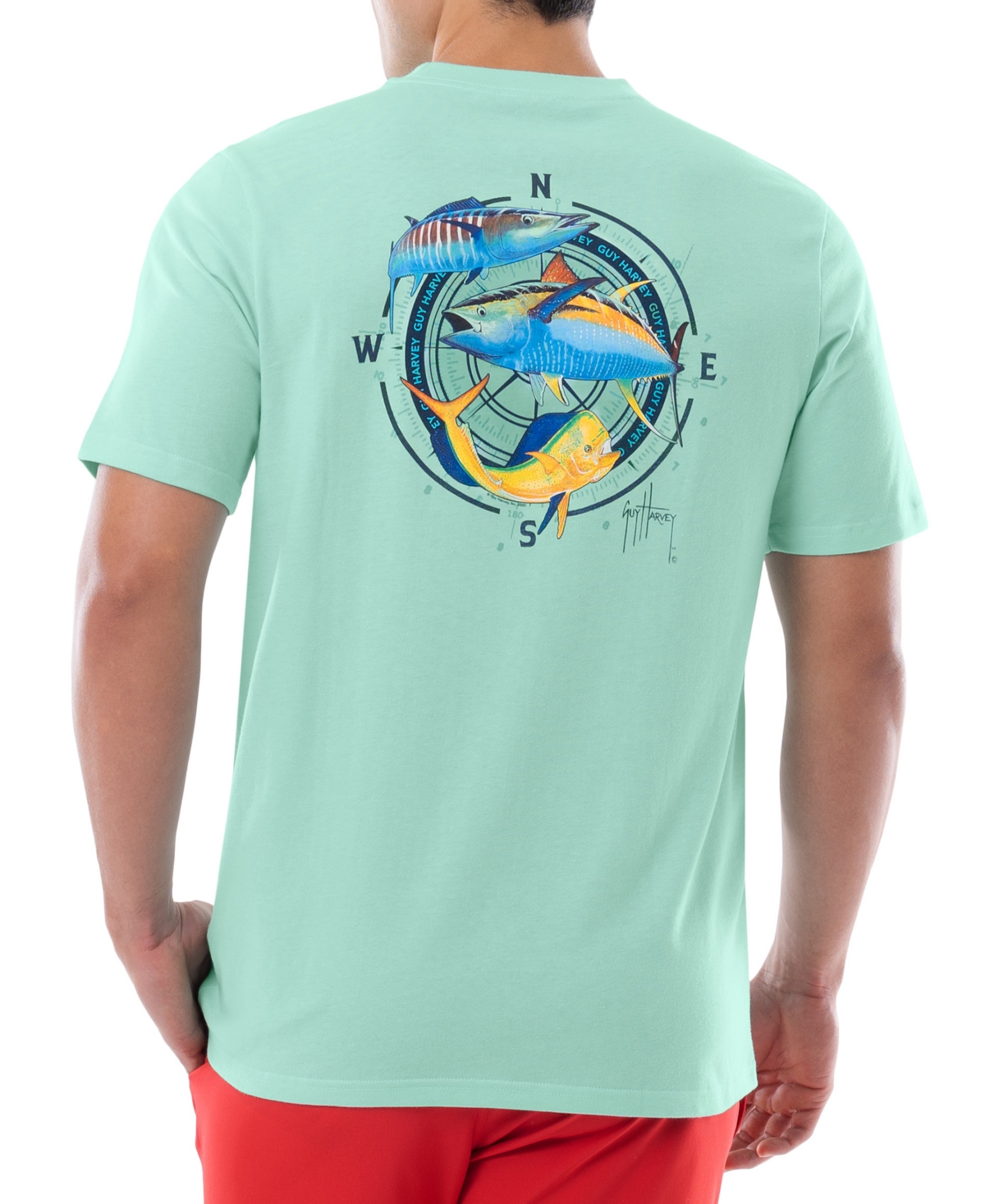 Guy Harvey Men's Marlin Compass Graphic T-Shirt