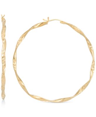 Macy's - Twisted Hoop Earrings in 14k Gold Over Sterling Silver