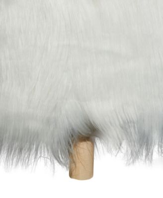 Polyester Stool with Faux Fur, 19" x 19" x 16"