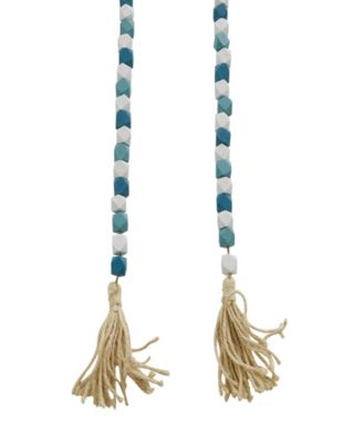 Handmade Beaded Geometric Garland with Tassel