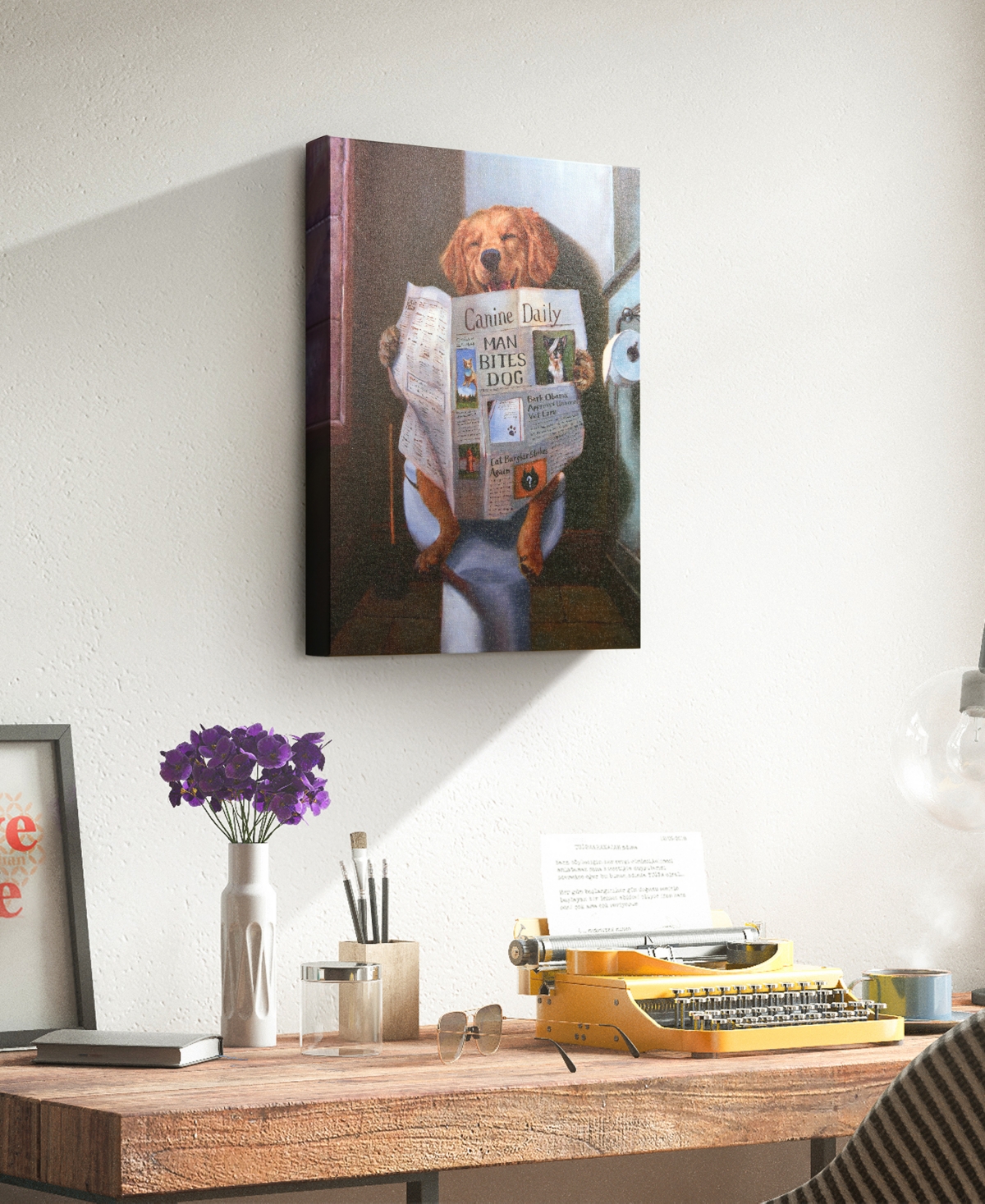 Empire Art Direct 'Dog Gone Funny' Graphic Art Print On Wrapped Canvas Wall Art,