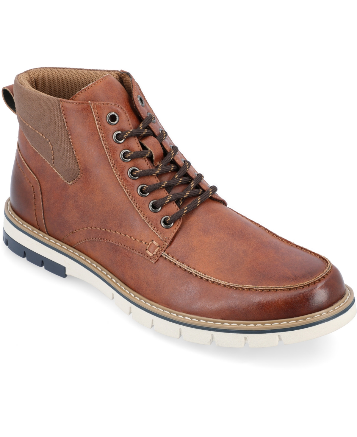 Shop Vance Co. Men's Dalvin Tru Comfort Foam Lace-up Moc Toe Ankle Boot In Brown
