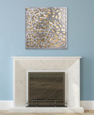 Enigma Polished Steel Leaf 3D Abstract Metal Wall Art, 32" x 32"