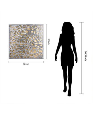 Enigma Polished Steel Leaf 3D Abstract Metal Wall Art, 32" x 32"