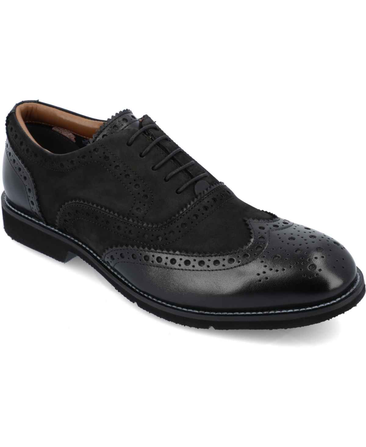Shop Thomas & Vine Men's Covington Tru Comfort Foam Wingtip Oxford Dress Shoes In Black