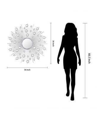 'Milkyway I' Bling Round Wall Mirror, 36" x 36"