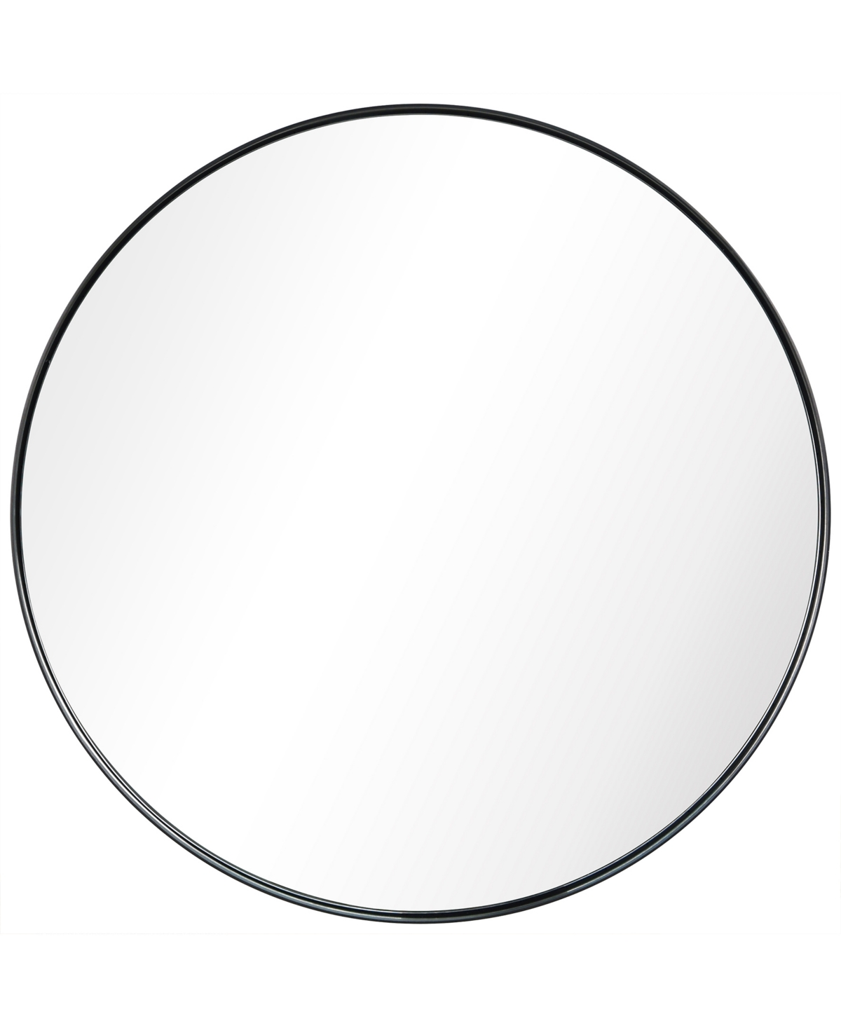 Ultra Brushed Stainless Steel Round Wall Mirror, 30" x 30" - Black