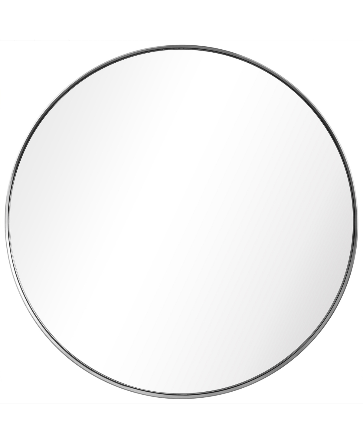 Ultra Brushed Stainless Steel Round Wall Mirror, 30" x 30" - Silver-Tone