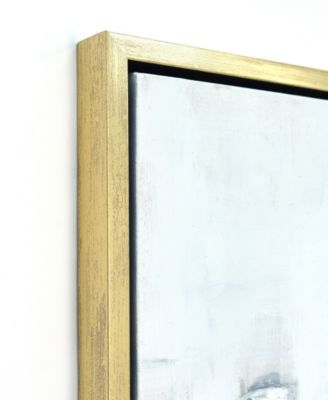 Winter Cityscape Textured Glitter Hand Painted Canvas Wall Art, 36" x 36"