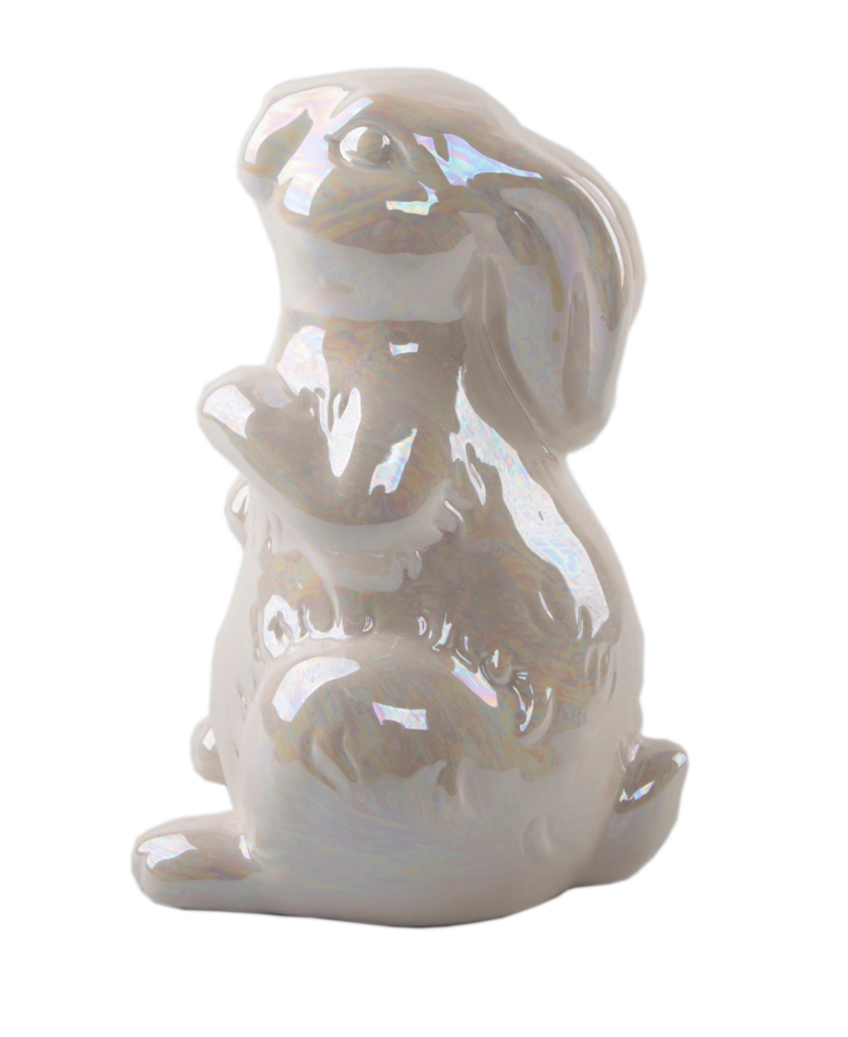 Pearl Ceramic Bunny, 7.25" - Pearl White