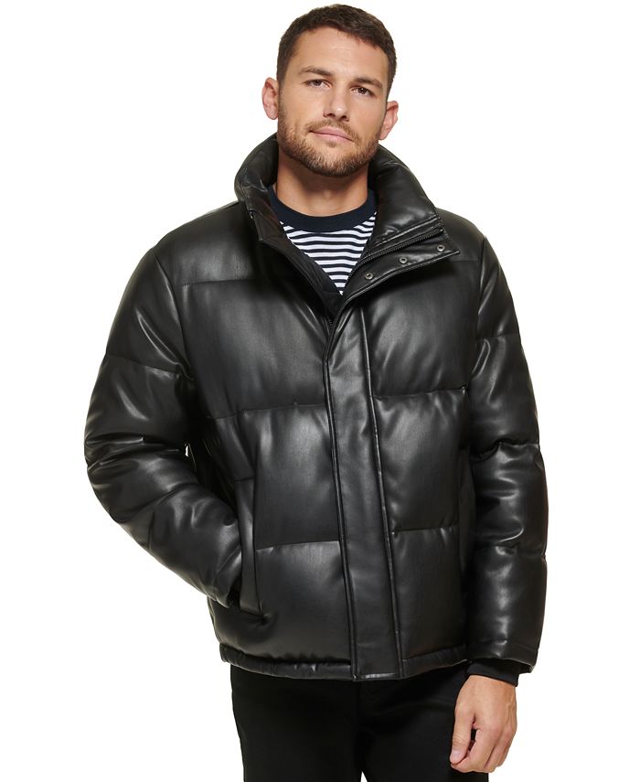 Calvin Klein Men's Faux Leather Classic Puffer Jacket - Macy's