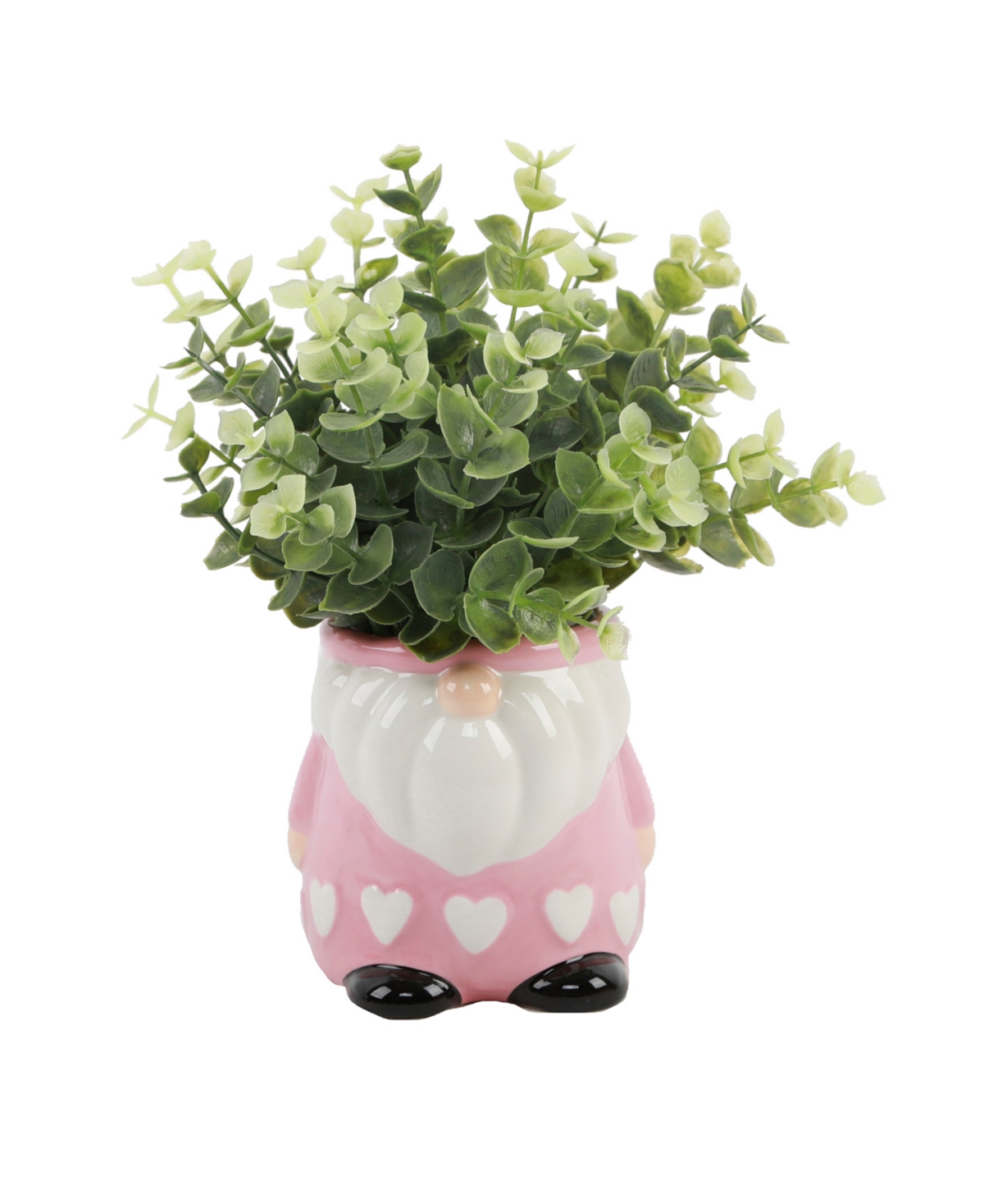 Eucalyptus in Hearts Gnome, 9" - Pink, Green