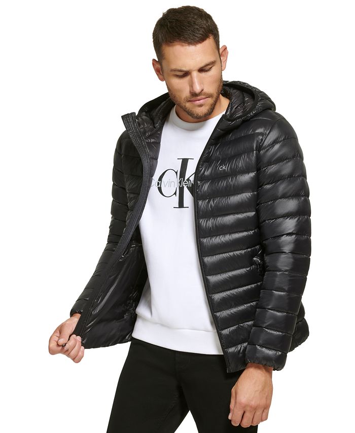 Calvin Klein Men's Hooded & Quilted Packable Jacket - Macy's