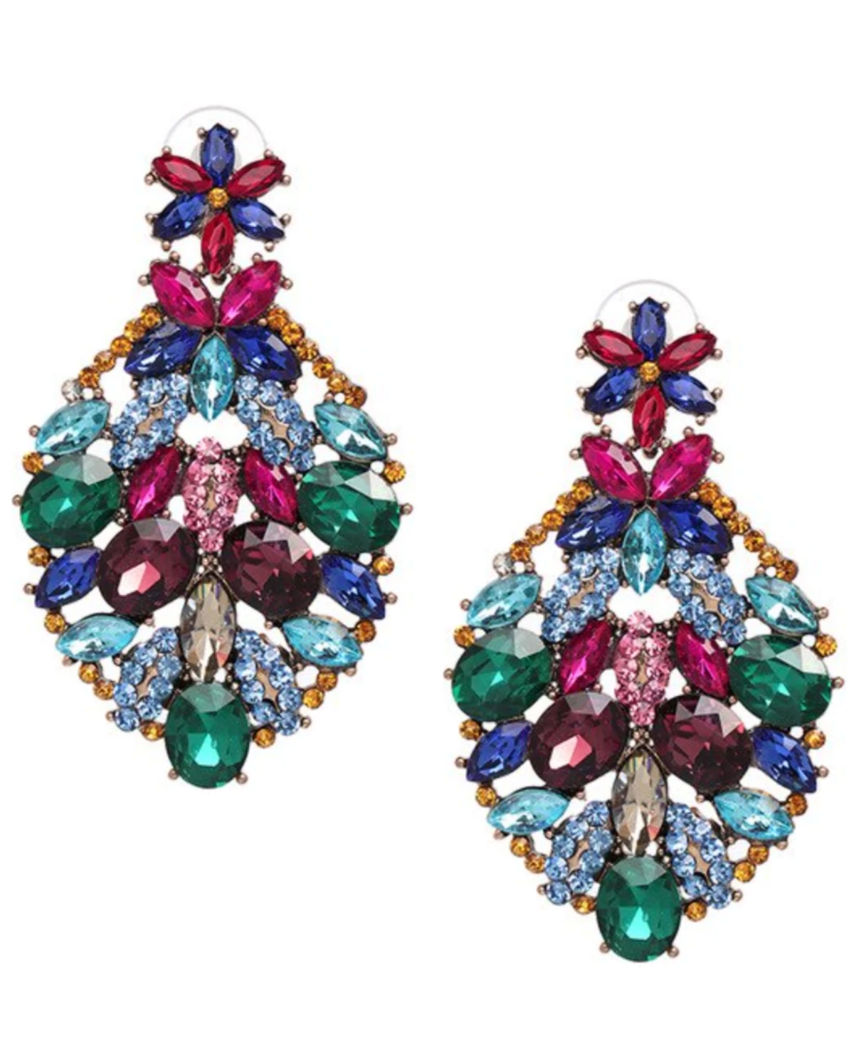 Accessory Concierge Women's Crystal Garden Drop Earrings In Multicolor