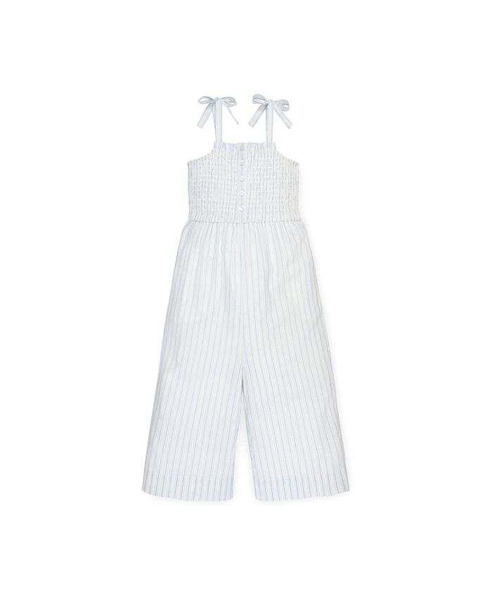 Hope & Henry Girls' Organic Cotton Smocked Button Front Jumpsuit ...