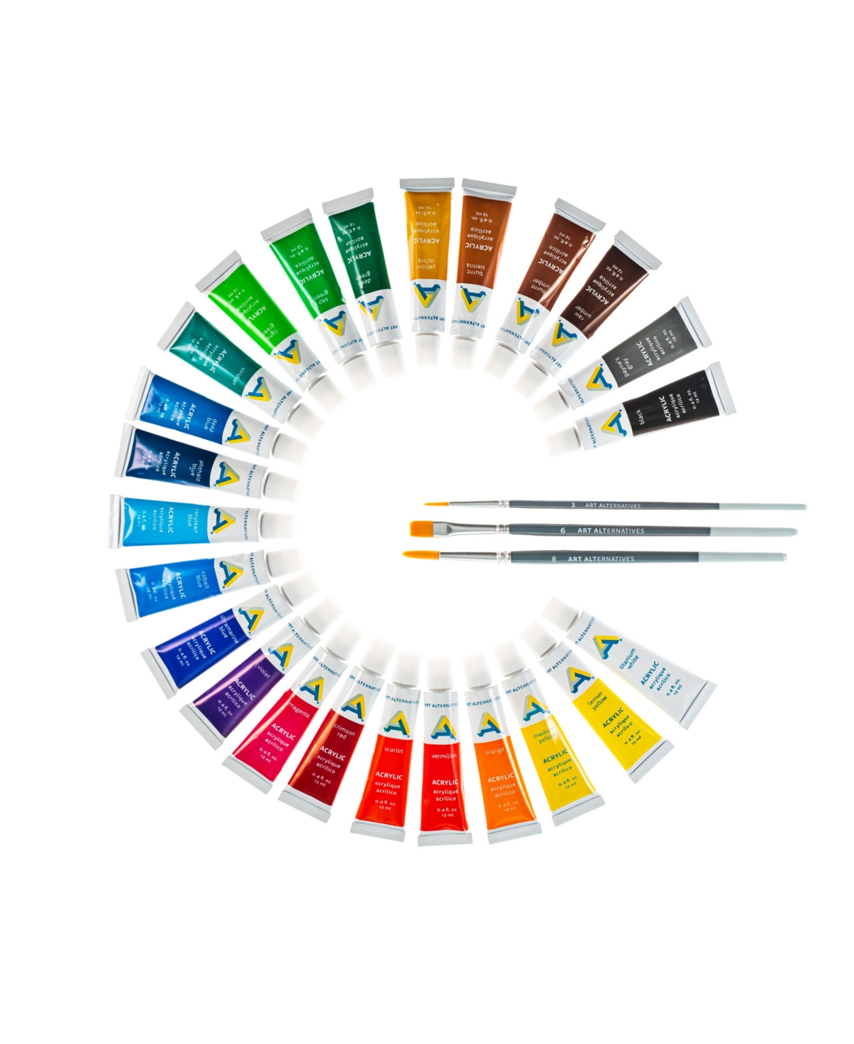 Economy Acrylic Paint Color Tubes 24 Piece Set - Multi