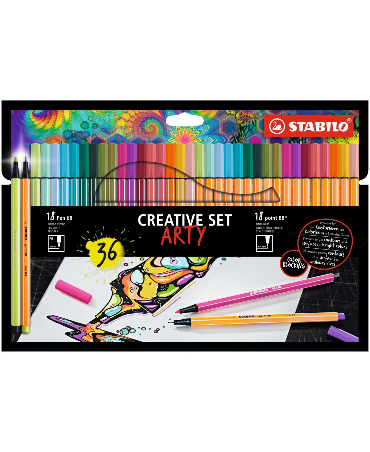 Arty Creative Pens 36 Piece Set - Multi