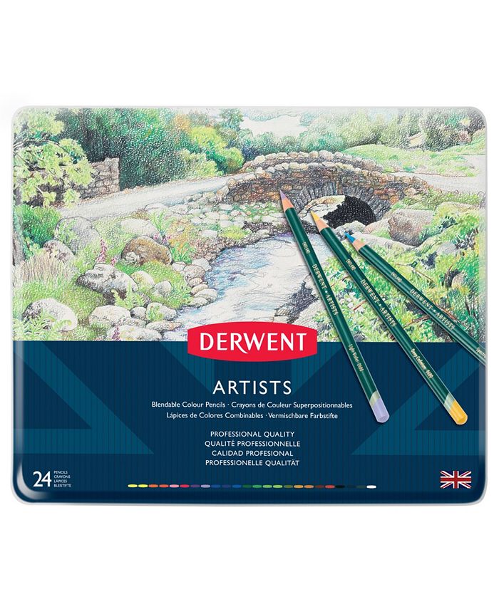 Derwent Artists' Colored Pencil Tin 24 Piece Set Macy's