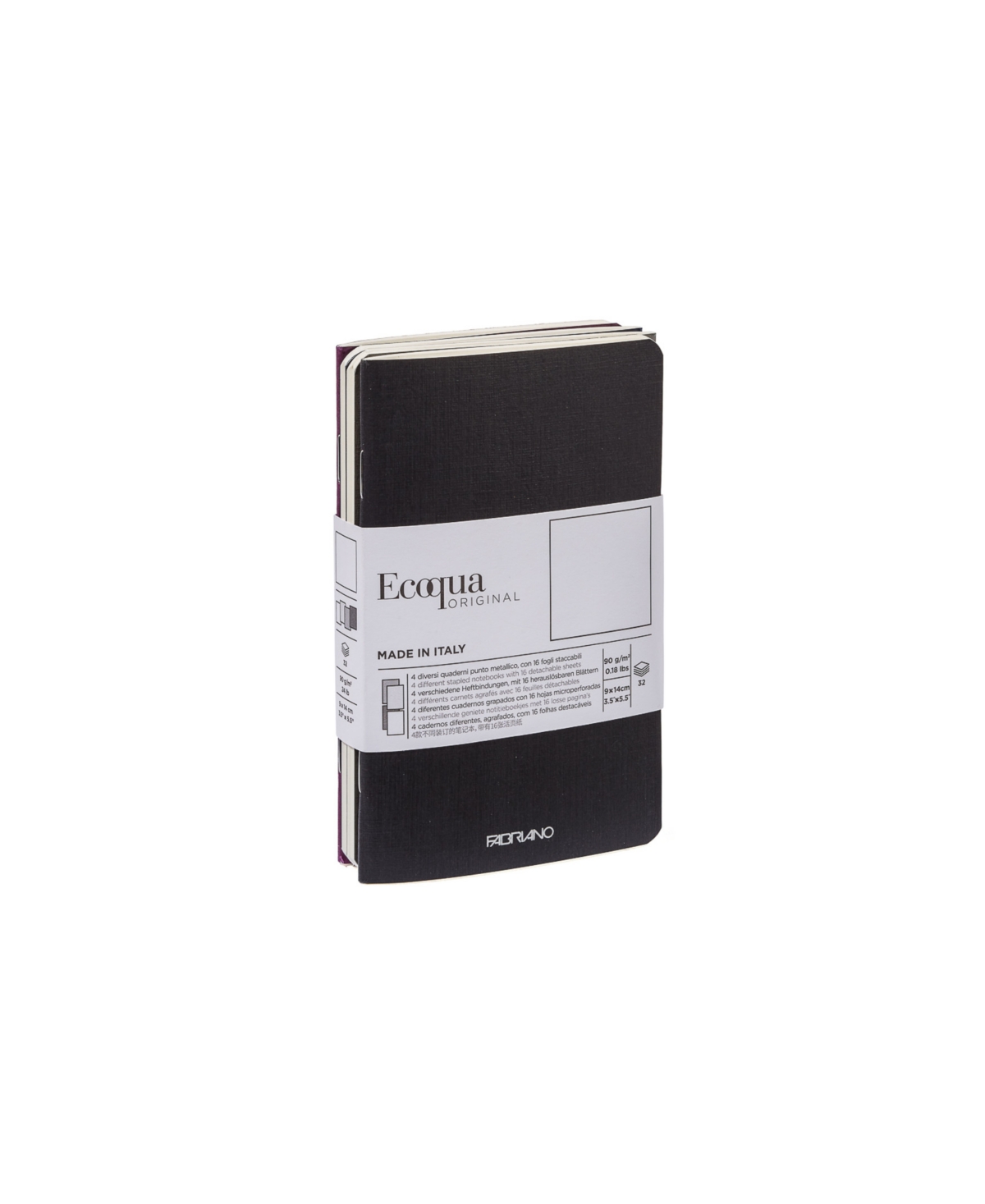 Winter Colors Ecoqua Pocket Sized Staple Bound Blank Notebook 4 Piece Pack - Multi