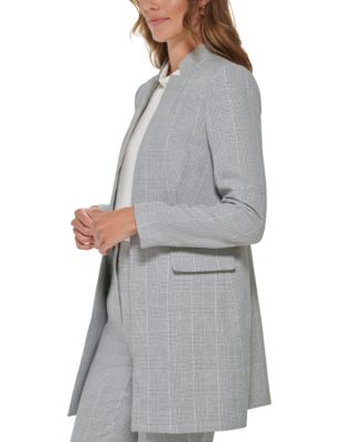 TRAF Women Fashion Houndstooth Double Breasted Tweed Blazer Coat Vintage Long Sleeve Flap Pocket Female Outerwear Chic Veste