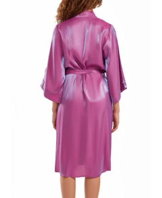 Women's Skyler Irredesant Robe with Self Tie Sash and inner Ties