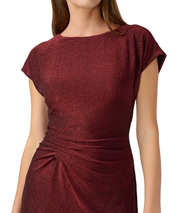 aidan mattox asymmetrical sleeve gown