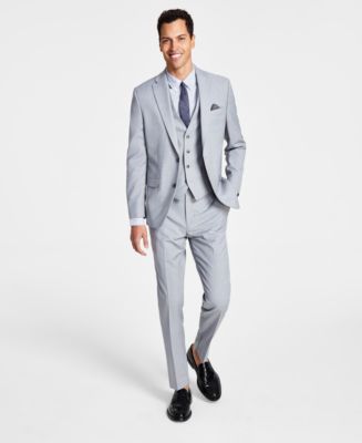 Bar III Men's Wool Slim-Fit Sharkskin Suit Separates, Created for