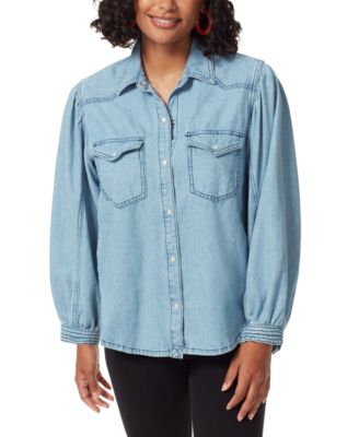Sam Edelman - Farah Puff-Sleeve Denim Shirt