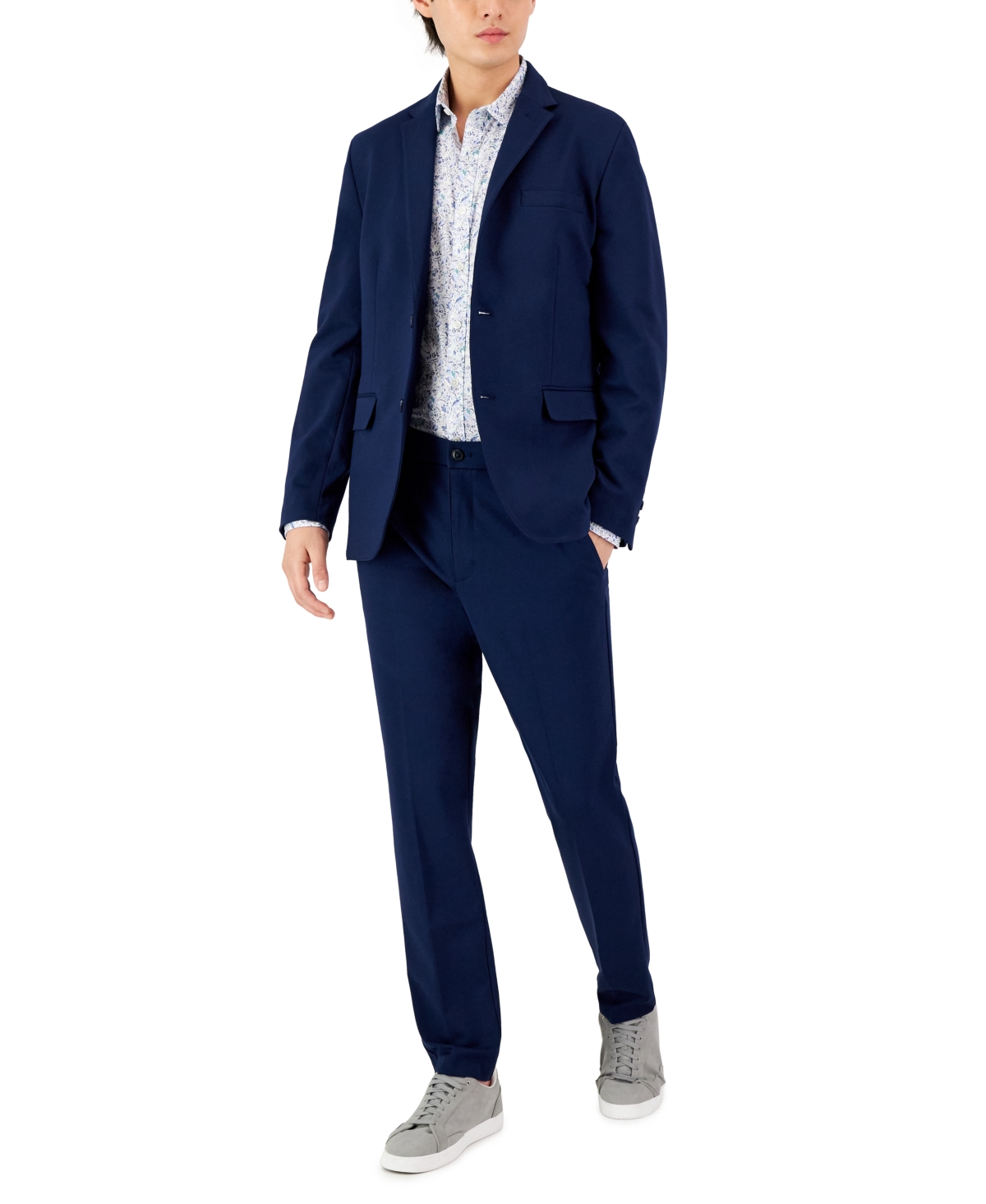 Men's Modern Knit Suit Jacket, Created for Macy's - Neo Navy