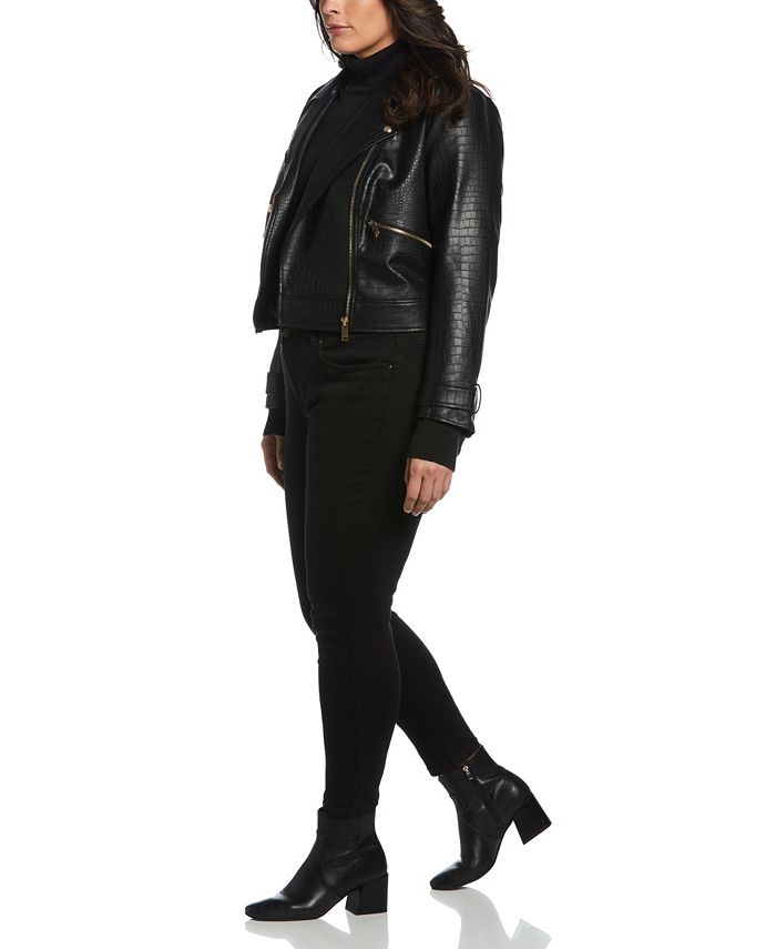 ELLA Rafaella Plus Size Faux Leather Moto Jacket & Reviews Jackets