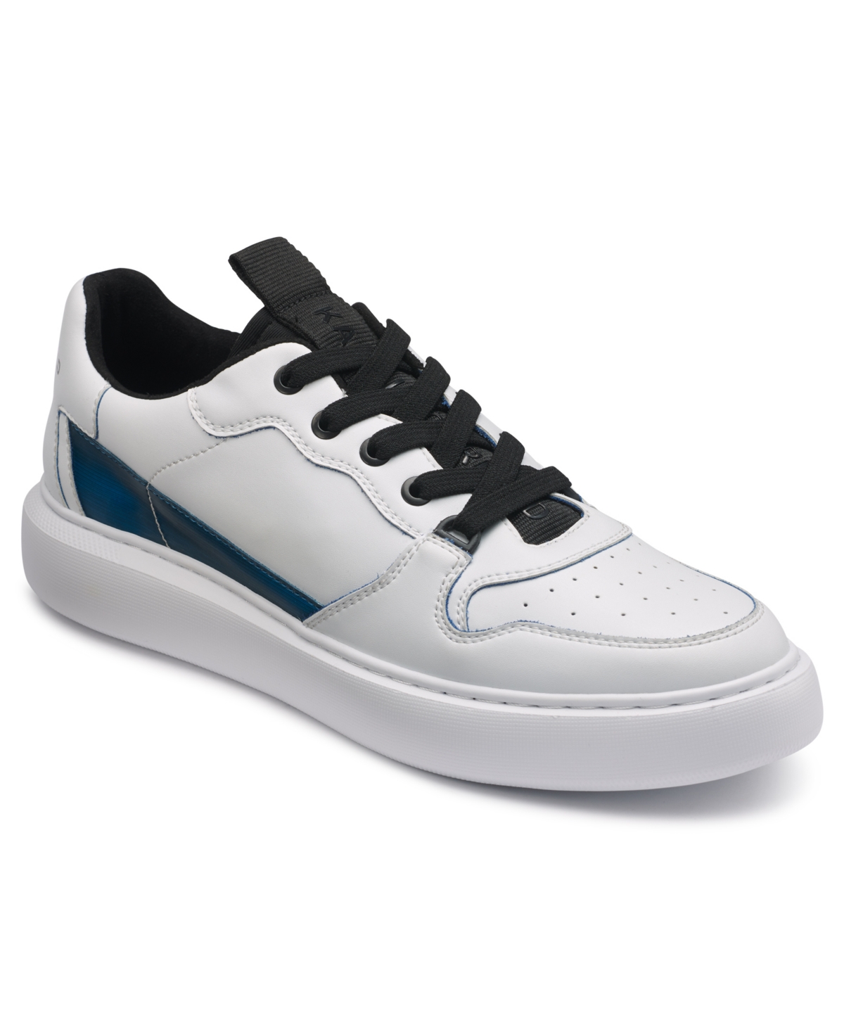 Karl Lagerfeld Men's Two Tone Leather Sneakers In White
