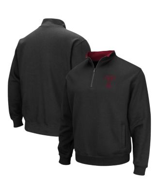 Men's Black Temple Owls Tortugas Team Logo Quarter-Zip Jacket