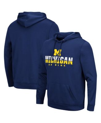 Men's Navy Michigan Wolverines Lantern Pullover Hoodie