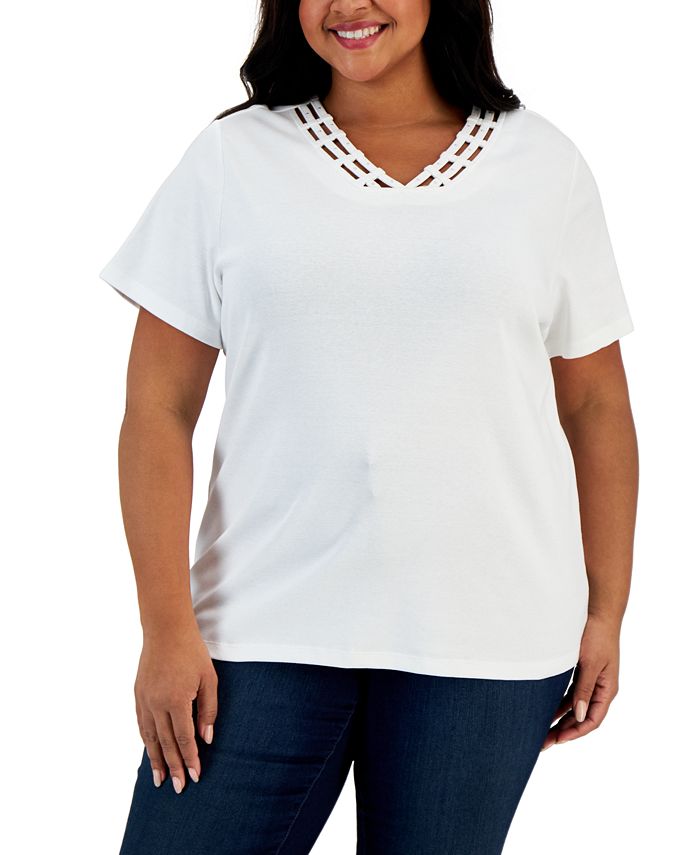 Macy's womens plus size karen clearance scott tops